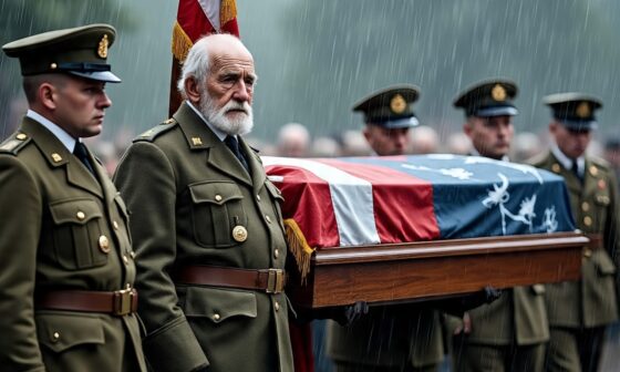General Joe Johnston standing bare-headed in the rain during Sherman’s funeral procession—a symbol of honor and doing the right thing despite discomfort.