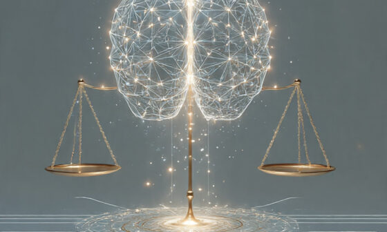 Conceptual illustration of the laws of logic and objective thinking a glowing brain and open book symbolizing truth, reason, and clarity.