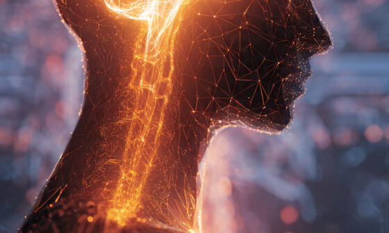 A human silhouette with a glowing brain surrounded by repeating geometric and neural patterns, representing the power of pattern recognition.