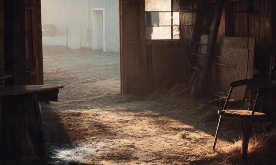 A symbolic barn scene illustrating Proverbs 14:4, contrasting comfort and cleanliness with the productive mess that leads to growth.