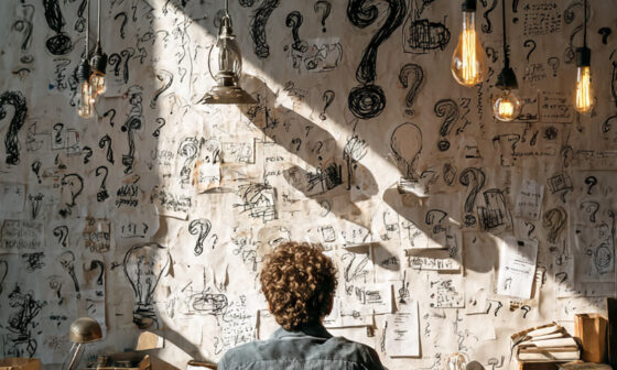 person reflecting deeply while searching for creative solutions and overcoming rigid thinking