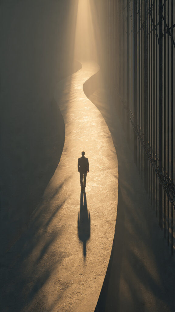 A man walking alone and asking the question: Is Your Integrity Built on Conviction or Constraint?